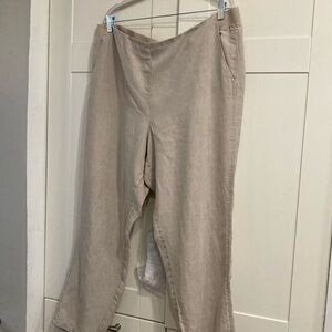J. Jill Tan Straight Leg Pants Versatile Style. Linen size XL inseam 27",